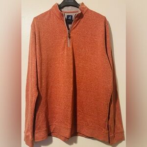 Johnnie-O Men’s Sully Quarter Zip- Orange, XL, like NEW